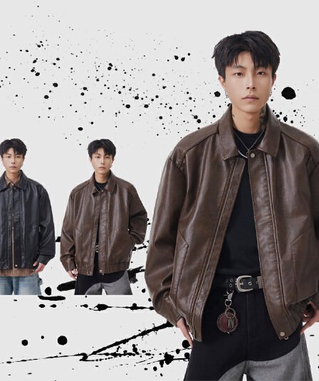 실사 가을 겨울 새로운 조수 브랜드 가죽 재킷 재킷 남자 루즈핏 다용도 남녀 중성 섹션 방풍 가죽 자켓 재킷