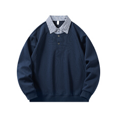 批发实拍2025秋冬新款假两件翻领<b class='q'>卫衣</b>男宽松<b class='q'>潮牌</b>休闲长袖Polo衫<b class='q'>卫衣</b>