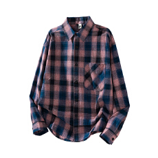 批发实拍秋季新款氛围感格子<b class='q'>衬衫</b>男女中性款全棉撞色时髦百搭<b class='q'>衬衣</b>外套