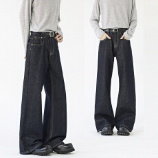 实拍2026季新款重磅美式原牛2021M版型百搭牛仔裤女男宽松微喇