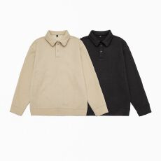 批发加绒加厚保暖<b class='q'>冬</b>装Polo衫卫衣男日系宽松复古外套百搭休闲T恤衫