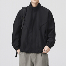 批发实拍2026春季新款复古潮牌美式立领夹克男宽松百搭拼接工装外套