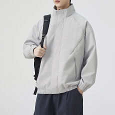 批发实拍2026春季新款夹克外套男立领百搭宽松韩版男士上衣