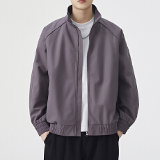 批发实拍2026新款立领夹克男拼接百搭简约宽松韩版男士外套上衣