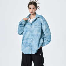 批发实拍2026新款潮牌<b class='q'>迷彩</b>长袖<b class='q'>衬衫</b>男女休闲百搭潮流印花设计款<b class='q'>衬衣</b>