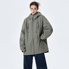 批发实拍2026夹克男女连帽复古休闲防<b class='q'>风</b>宽松潮流百搭帅气拼接外套