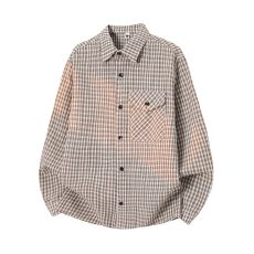 批发实拍2026新款<b class='q'>长袖</b>格子<b class='q'>衬衫</b><b class='q'>男士</b>日系翻领宽松潮流<b class='q'>衬衣</b>外套百搭休闲
