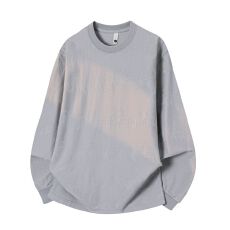 批发实拍2026新款纹理感纯色<b class='q'>长袖</b><b class='q'>T</b><b class='q'>恤</b><b class='q'>男</b>日系复古圆领百搭基础款打底衫