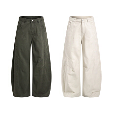 批发美式复古水洗弯刀休闲裤男女中性款直筒宽松工装潮牌阔腿拖地裤子