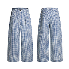 批发<b class='q'>美式</b>褶皱格子裤<b class='q'>休闲</b>裤男女中性款直筒松弛感宽松阔腿运动长裤