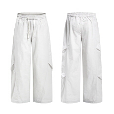 批发<b class='q'>美式</b>复古抗皱廓形伞兵裤男女宽松阔腿直筒<b class='q'>休闲</b>户外机能风运动长裤