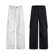 批发美式复古抗皱工装伞兵裤男女中性款宽松阔腿直筒休闲<b class='q'>户外</b>运动长裤