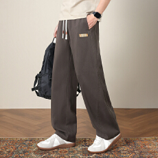 批发实拍2026<b class='q'>春</b>夏新款直筒休闲裤男莱赛尔舒适松紧腰裤子