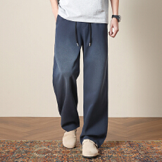 批发实拍2026夏季新款复古仿牛仔洗水直筒休闲裤男