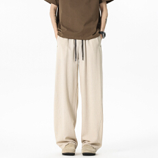 批发实拍2026夏季薄款棉麻裤男士亚麻休闲裤宽松直筒裤弯刀卫裤男裤子