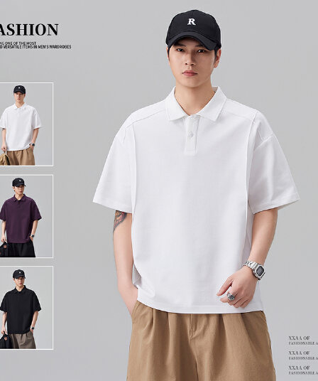 실사 2026 여름 새로운 구조 설계 반팔 POLO 셔츠 남자 캐주얼 다용도 루즈핏 폴로 칼라 반소매 맨위