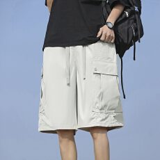 批发实拍2026夏季新款休闲五分裤男宽松薄款凉感大口袋工装裤男士短裤