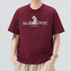 批发实拍2026夏季新款美式潮牌重工艺短袖男圆领宽松T恤