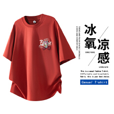 批发短袖男2026夏季新款美式潮牌字母印花刺绣体恤宽松潮流重磅T恤男