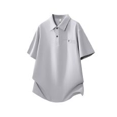 实拍2026夏季新款Polo衫短袖男翻领体恤百搭休闲潮牌重磅弹力T恤