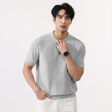 批发亚麻短袖<b class='q'>T</b><b class='q'>恤</b><b class='q'>男士</b>针织衫日系复古老钱风<b class='q'>翻领</b>POLO衫百搭休闲体恤