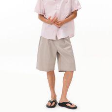 实拍复古冰丝铆钉西装短裤男女宽松阔腿休闲五分中裤阔腿潮牌西裤