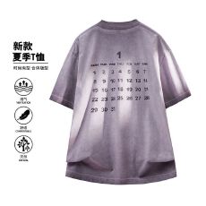 批发实拍夏季新款潮牌扎染圆领T恤男百搭简约宽松舒适全棉短袖上衣