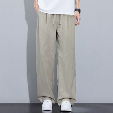 批发实拍夏季新款天丝莱赛尔亚麻直筒<b class='q'>休闲</b>裤<b class='q'>男</b>宽松百搭透气