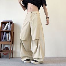 批发实拍美式复古宽松弯刀裤男女潮牌夏季<b class='q'>新款</b>cleanfit百搭休闲长裤