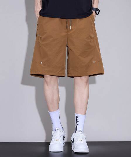 실사 여름 새로운 얼음 실크 얇은 스타일 5 점 캐주얼 바지 남자 루즈핏 다용도 산계 반바지