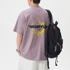 批发实拍美式潮牌重磅纯棉刺绣短袖t恤男宽松百搭随性休闲圆领上衣