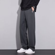 批发实拍2026<b class='q'>秋</b>冬季新款休闲通勤卫裤男宽松百搭半松紧舒适重磅针织裤