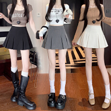 批发实拍 灰色百褶<b class='q'>半身裙</b>2026春夏<b class='q'>新款</b>小个子女高腰气质a字西装短裤裙