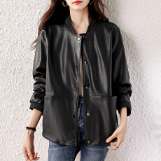 批发2026年春季新款优质经典机车棒球服<b class='q'>夹克</b>高品质轻<b class='q'>薄</b>皮衣外套女