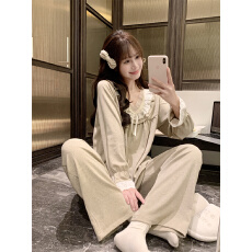 批发实拍实价秋冬新款可爱毛巾绒蕾丝花边拼接家居服<b class='q'>套装</b>