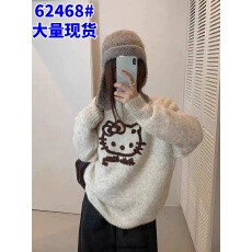 批发韩系设计感卡通<b class='q'>刺绣</b>圆领套头<b class='q'>上衣</b>针织衫秋冬女装新款时尚宽松毛衣