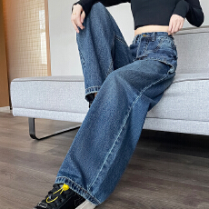 批发实拍秋 上新 复古时尚显瘦遮臀<b class='q'>哈伦裤</b><b class='q'>牛仔</b>舒适女裤