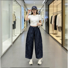 批发春夏宽松大码<b class='q'>哈伦</b>裤老爹裤民族风宽松女牛仔裤