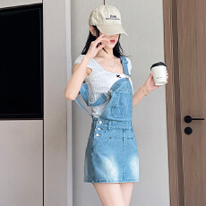 批发2026夏季新款学院风<b class='q'>背带裤</b>初中生牛仔<b class='q'>背带裤</b>裙