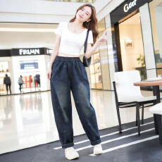 批发春夏宽松大码<b class='q'>哈伦</b>裤老爹裤民族风宽松女<b class='q'>牛仔</b>裤