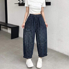 批发薄款夏宽松<b class='q'>大码</b><b class='q'>哈伦裤</b>老爹裤民族风宽松女牛仔裤
