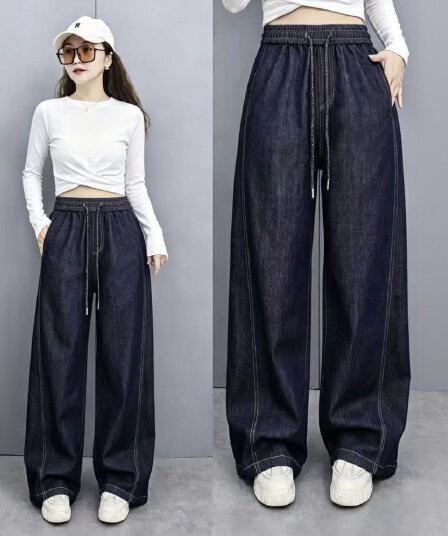 2026 년 이른 가을 새로운 데님 와이드 레그 팬츠