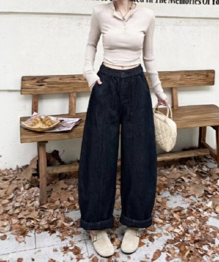 2026 가을 새로운 문예 바람 데님 하렘 바지