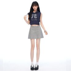 批发高腰a字半身裙女夏季<b class='q'>新款</b>休闲运动卫裙小个子辣妹显瘦包臀短裙潮