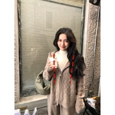 批发哺乳装新款秋<b class='q'>冬</b>韩版宽松外穿百搭绞花连帽开衫休闲裤针织哺乳套装