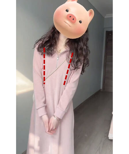 프랑스식 펌프 로프 후드 니트 트렌디 엄마 수유 드레스 가을 새로운 품격 슬림해 보이는 후드티 중간 길이 치마