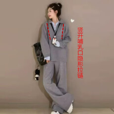 哺乳新款孕妇秋冬衬衣领拼接时尚毛衣休闲款时尚外出哺乳显瘦套装
