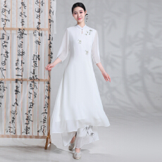 批发2026年夏季<b class='q'>新款</b>高腰优雅刺绣中式<b class='q'>旗袍</b>连衣裙国风女装