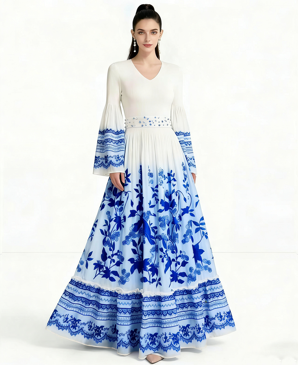 RY1258# 零束缚  印花连衣裙