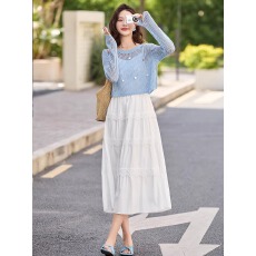 批发2026春季新款时尚<b class='q'>小香</b>风针织开衫搭配吊带裙两件套温柔风<b class='q'>套装</b>裙潮